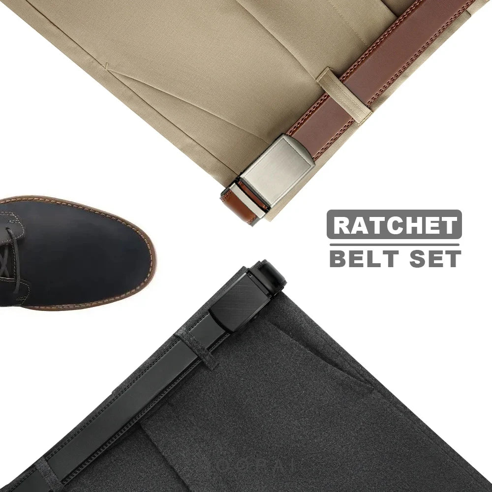 Stylish Unisex Leather Ratchet Belt - Adjustable, Multiple Colors for Every Occasion