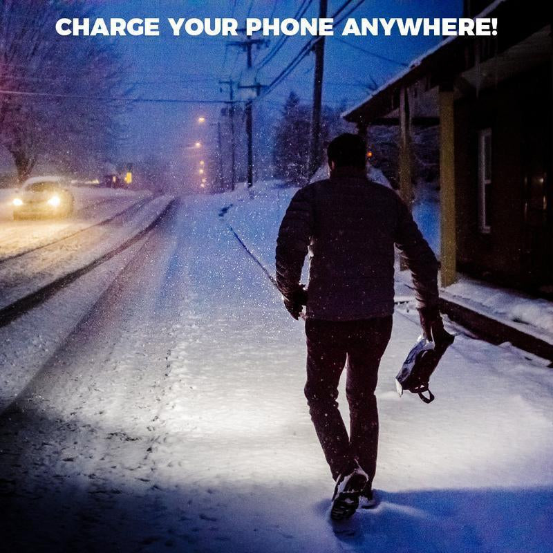 2-In-1 Strong Flashlight (Power Bank)，Digital Display of Power, Rechargeable，Zoomable, , X4Waterproof, Adjustable Brightness Flash Light for Outdoor, Emergency, Camping Accessories，Black