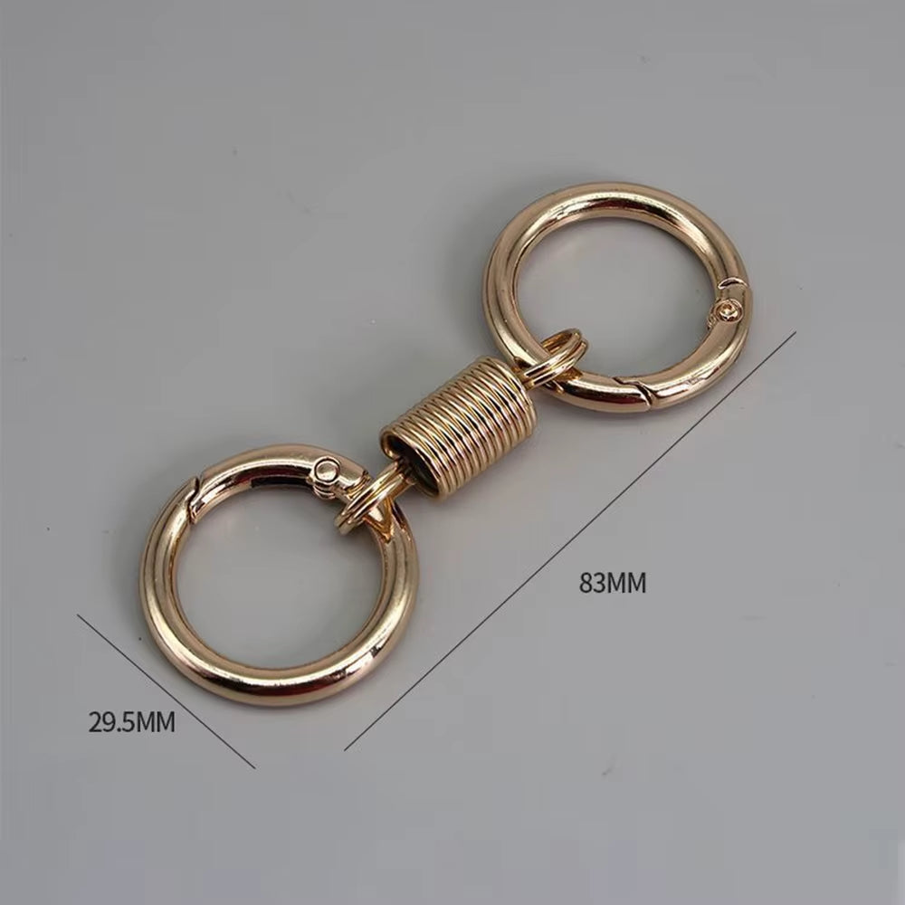 Spring Double Coil Keychain Carabiner Buckle Personality Key Rings Anti-Lost Climbing Hook Car Keychians Accessories Gift New