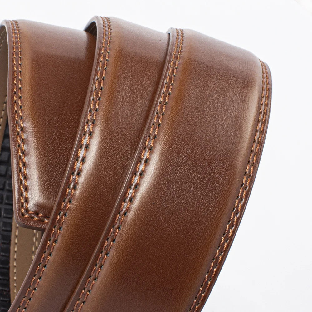 Stylish Unisex Leather Ratchet Belt - Adjustable, Multiple Colors for Every Occasion