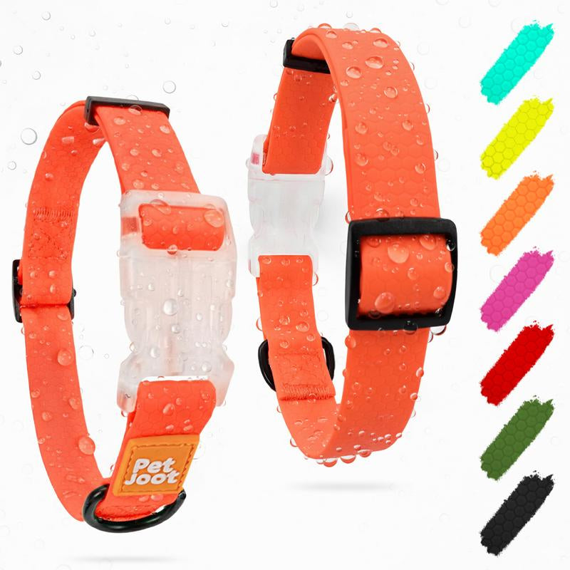 Pet Joot Christmas Allweather Waterproof Dog Collar - Seven Colors, Detachable, Durable PVC with Honeycomb Design, Quick Release Buckle, Eco-Friendly Plastic Clasp Small Puppy