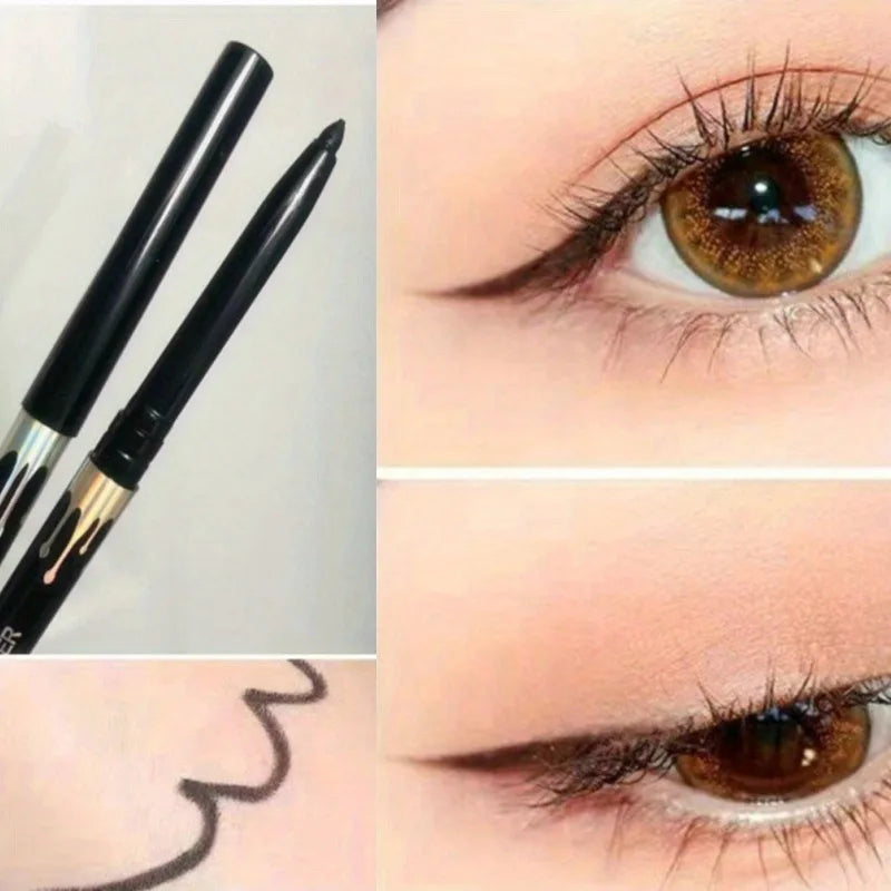Waterproof Black Brown Eyeliner Gel Pencil Ultra-Fine Matte Smooth Quick Dry Non-Smudge Easy Wear Eyeliner Pen Makeup for Eyes