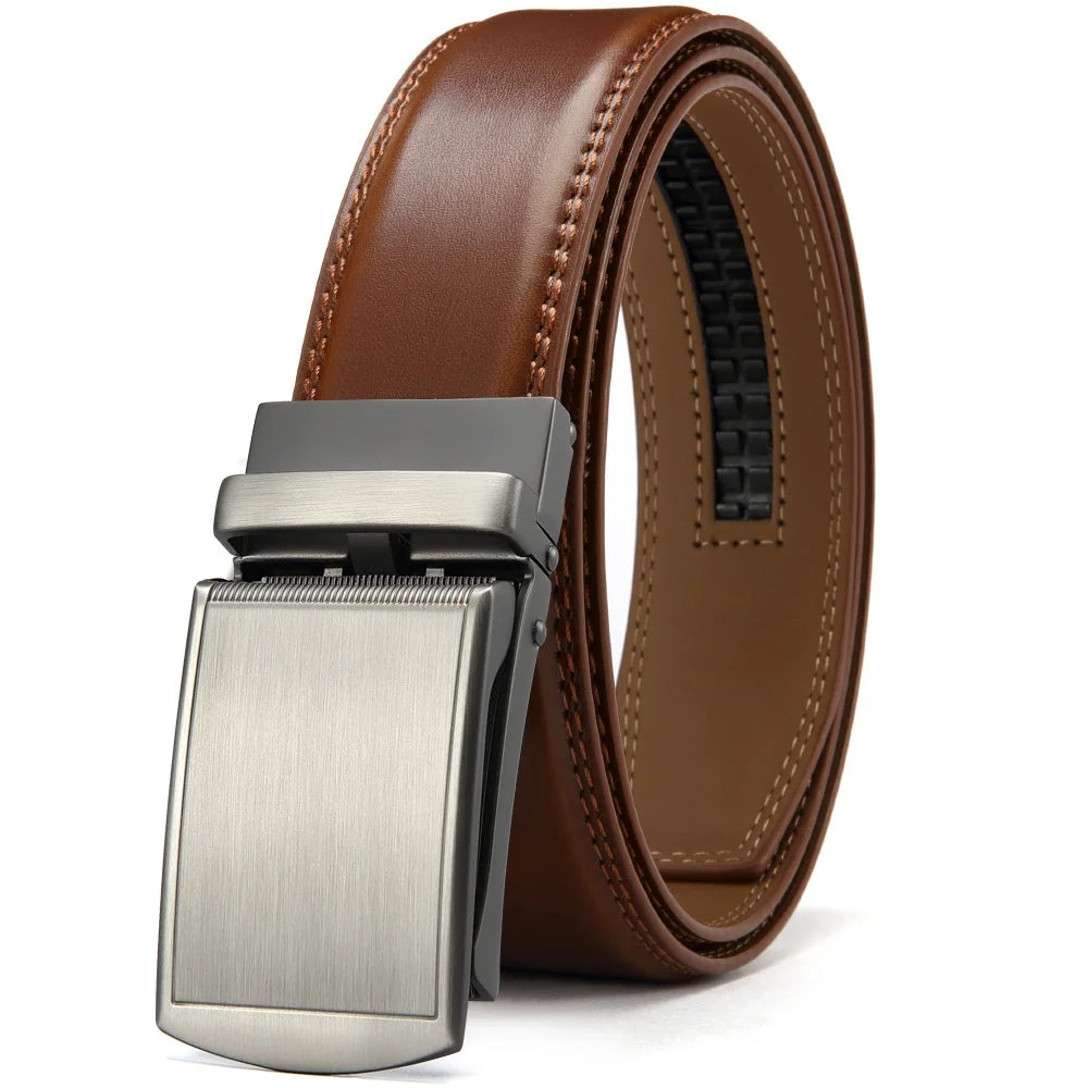 Stylish Unisex Leather Ratchet Belt - Adjustable, Multiple Colors for Every Occasion