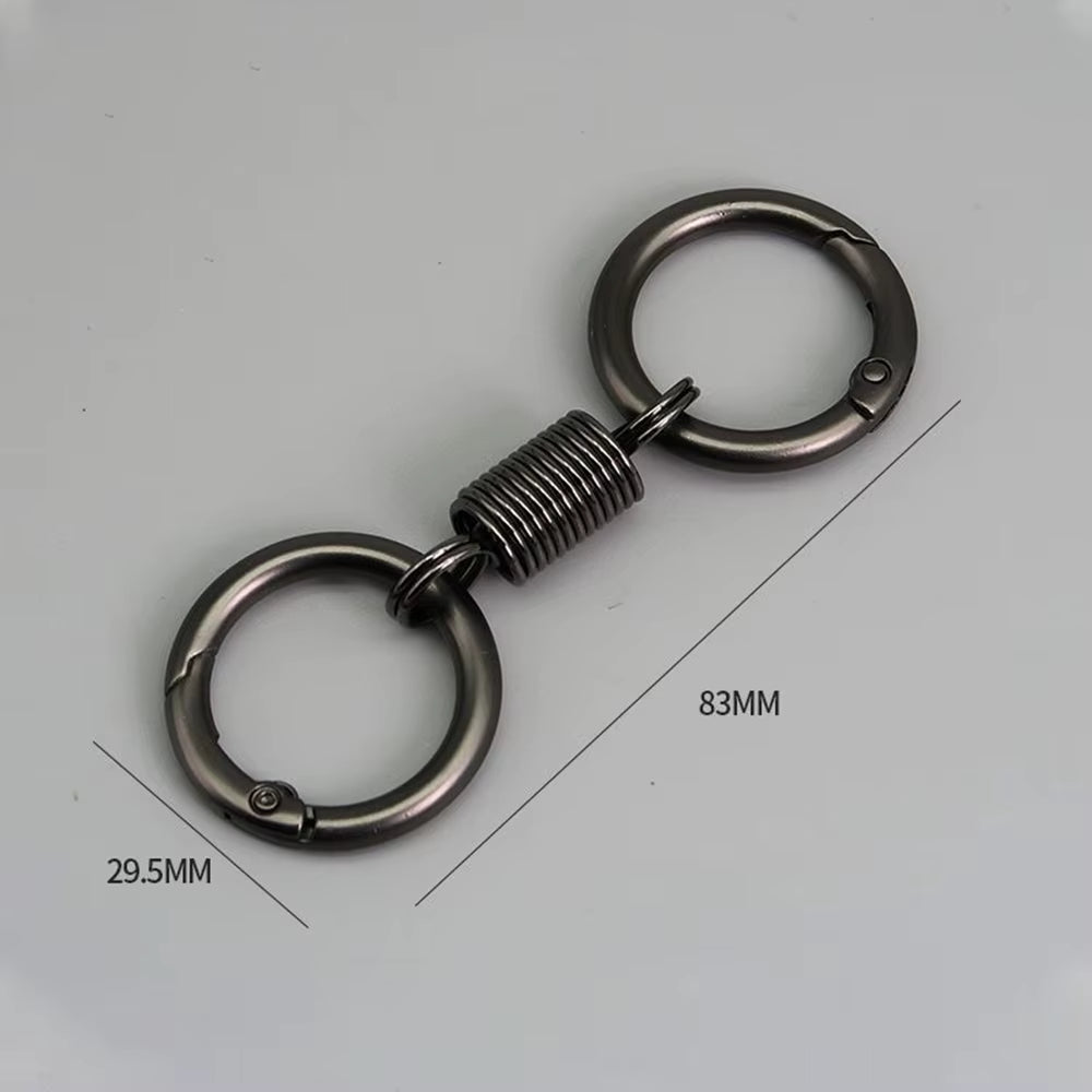 Spring Double Coil Keychain Carabiner Buckle Personality Key Rings Anti-Lost Climbing Hook Car Keychians Accessories Gift New